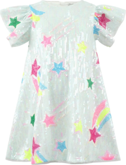 Lola + The Boys Rainbow Shooting Star Sequin Dress