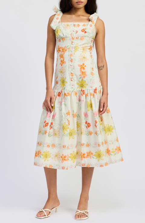 Lauryn Tie Strap Midi Dress