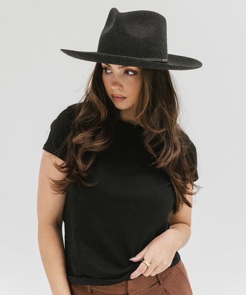 Gigi Pip Rowan Fedora Hat In Mixed Charcoal