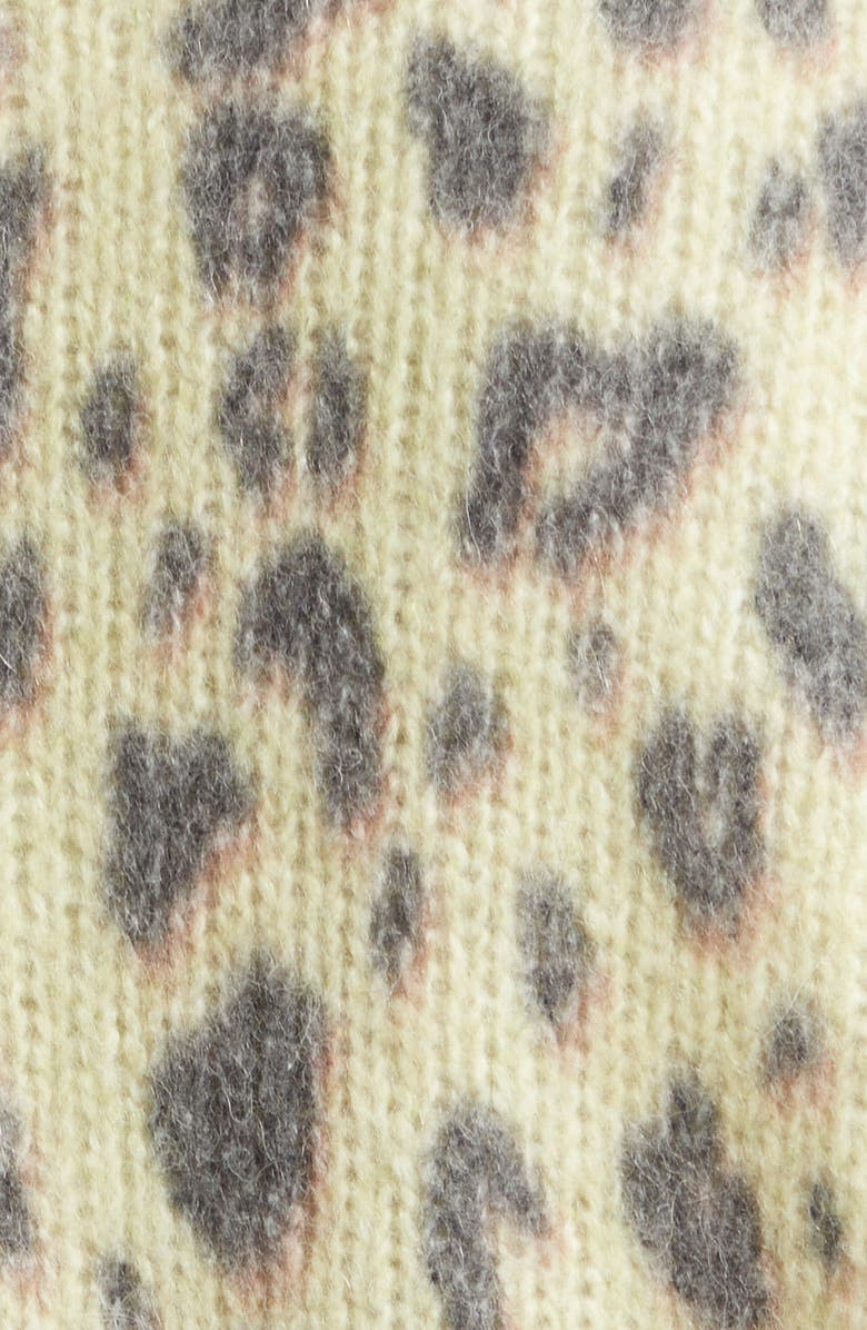 Dries Van Noten Mounia Leopard Spot Alpaca & Merino Wool Blend Cardigan, Alternate, color,