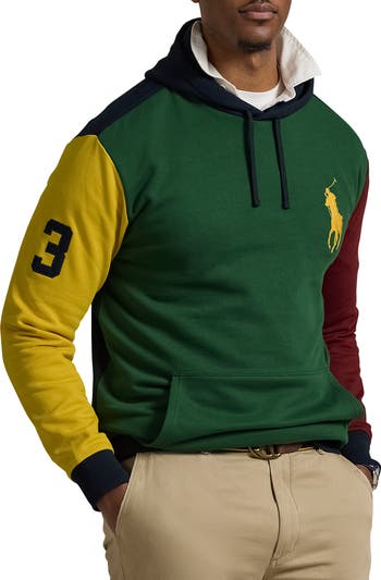 Online POLO RALPH LAUREN COLORBLOCK SMALL PONY PULLOVER COTTON HOODIE (3XLT)