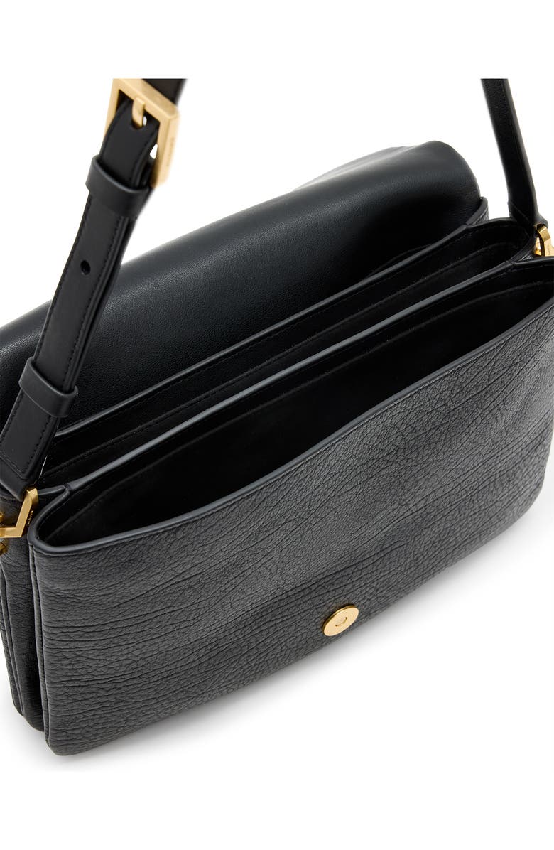 AllSaints Ondine Leather Shoulder Bag, Alternate, color, Black