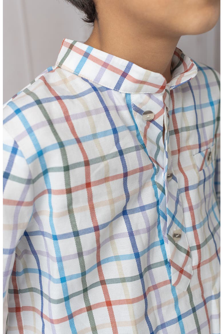 Charlie Checkered Mandarin Collar Shirt, Alternate, color, Multicolor Checkered