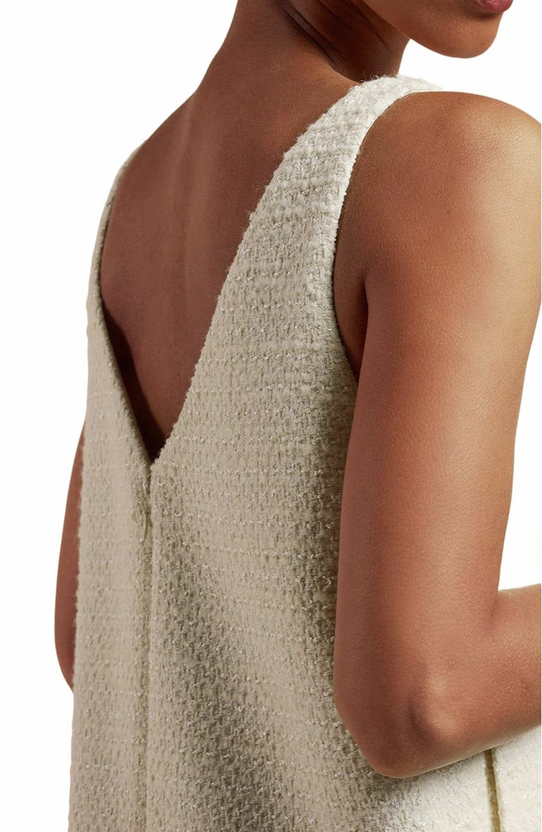 Rebecca Taylor Winter Tweed Shift Dress, Alternate, color, Cream