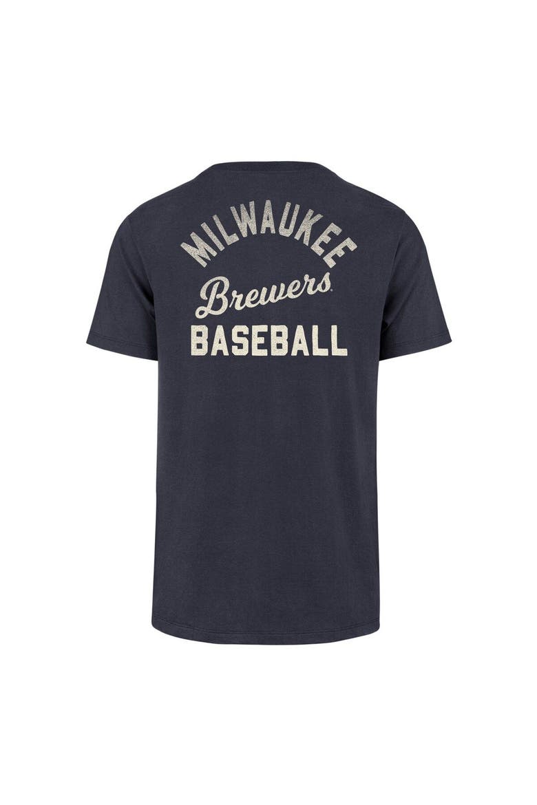 Men's '47  Navy Milwaukee Brewers Turn Back Franklin T-Shirt, Alternate, color, Navy