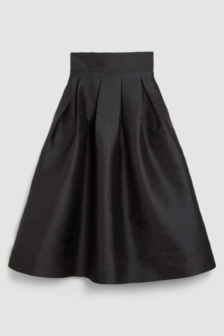 Twill Woven Prom Maxi Skirt, Alternate, color, Black