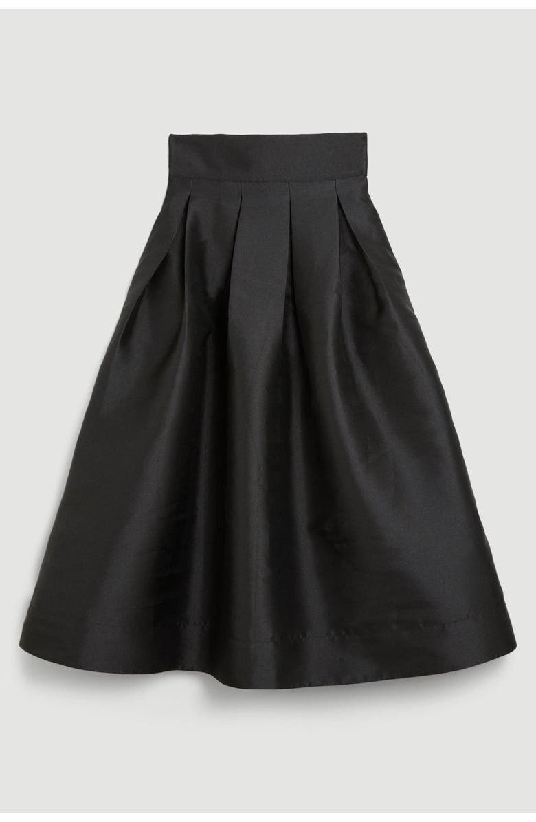 Karen Millen Twill Woven Prom Midi Skirt, Alternate, color, Black