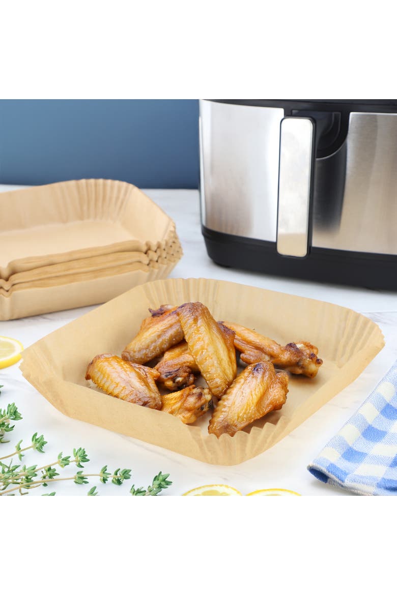 Air Fryer Square Parchment Paper Liners, 125 Piece, Alternate, color, Brown