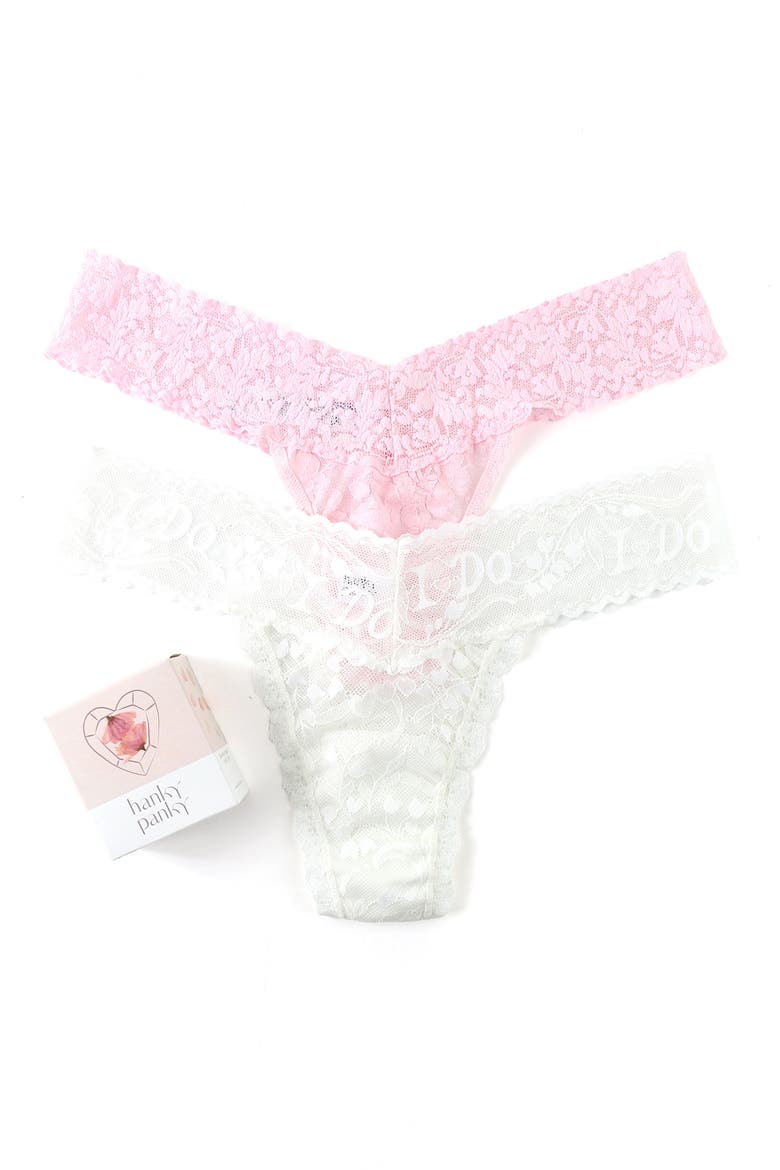Assorted 2-Pack I Do Signature Low Rise Thongs, Main, color, LIGHT IVORY/ BLISS