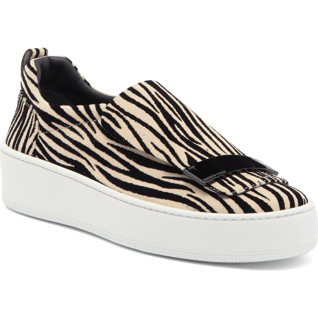 Sergio Rossi Platform Slip On Sneaker In Ecru