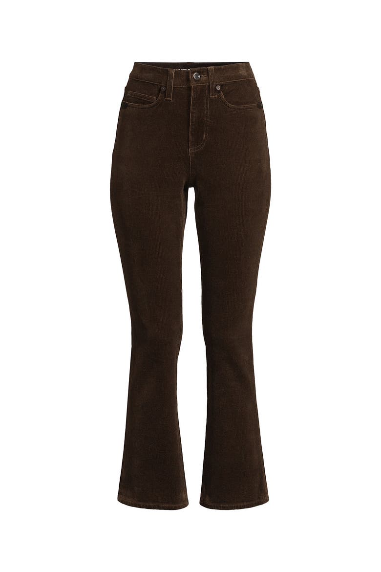 High Rise Corduroy Kick Crop Pants, Alternate, color, Rich Coffee