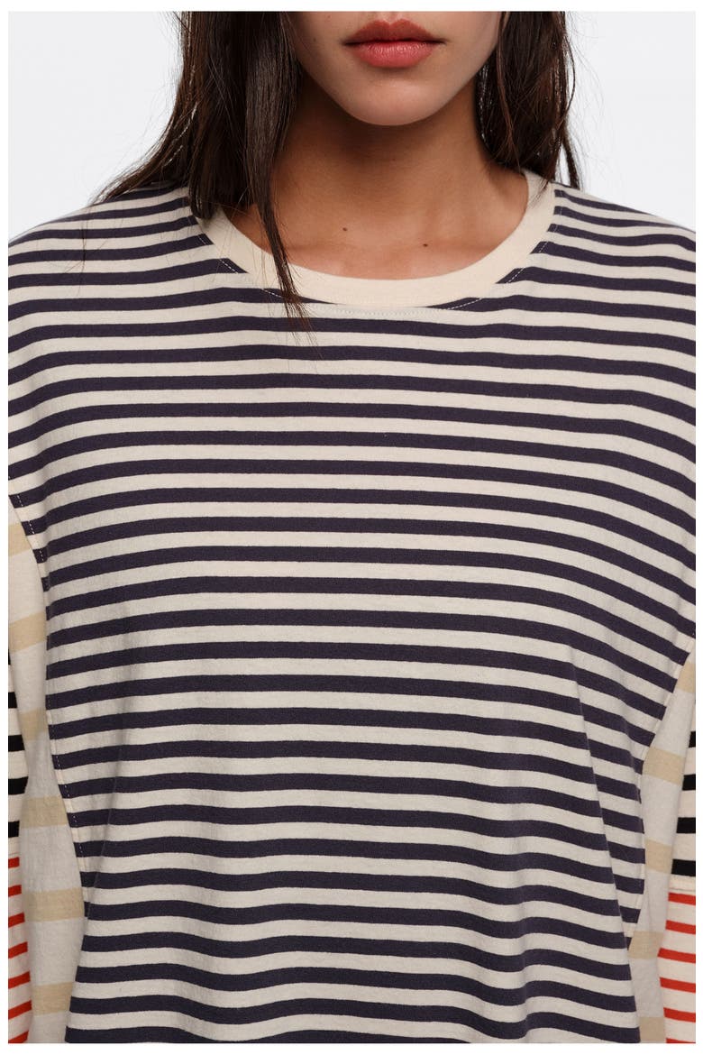Striped Oversize T-Shirt, Alternate, color, NAVY