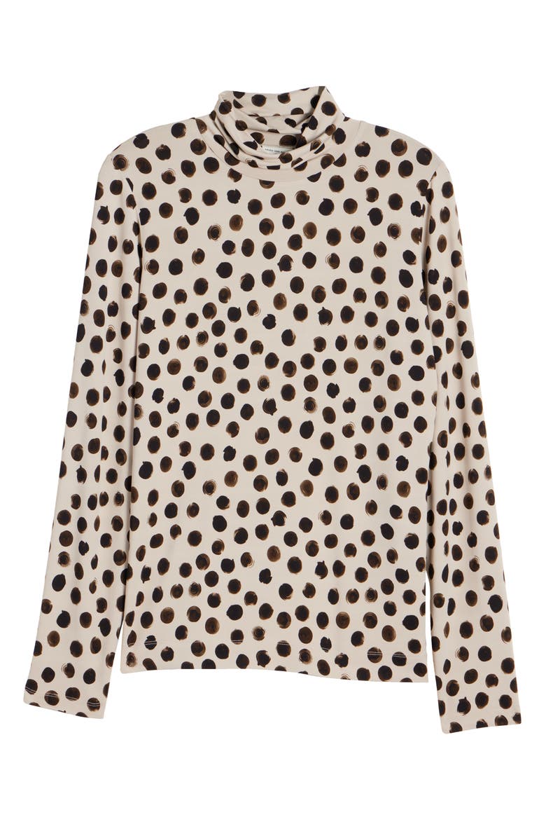 Dries Van Noten Hoske Polka Dot Turtleneck Top, Alternate, color, 