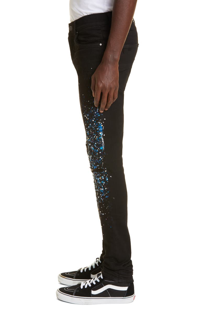 AMIRI Crystal Painter Ripped Skinny Jeans, Alternate, color,