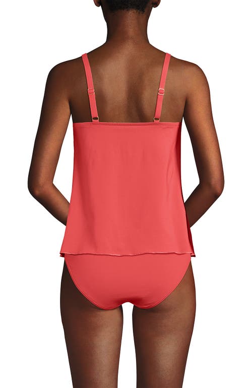 Lands' End Tulip Hem Tankini Top In Coral Bliss
