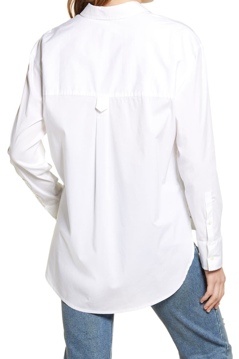 Oversize Button-Up Shirt, Alternate, color, WHITE
