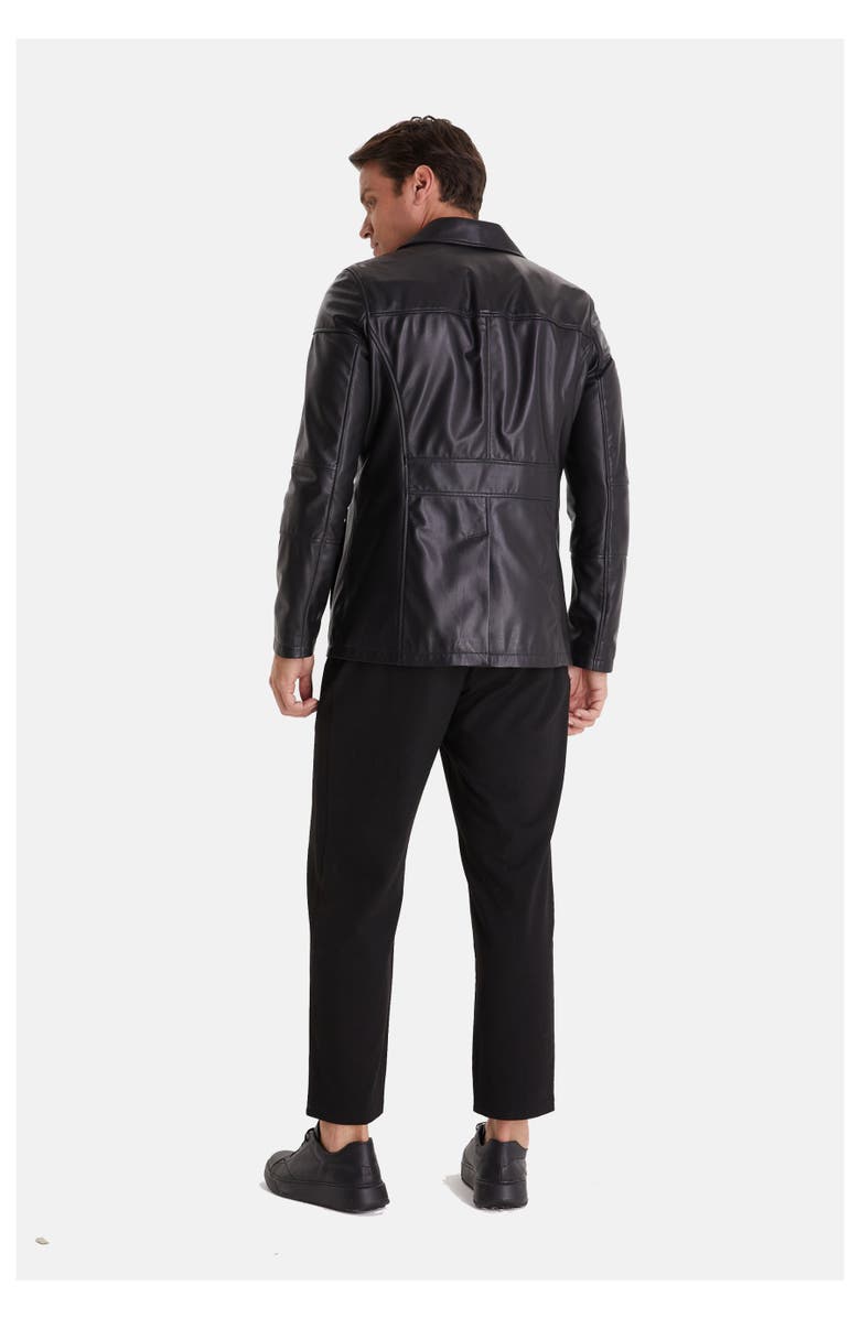 Furniq UK Cedric Leather Jacket, Alternate, color, Black