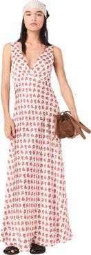 maje Patterned silk dress