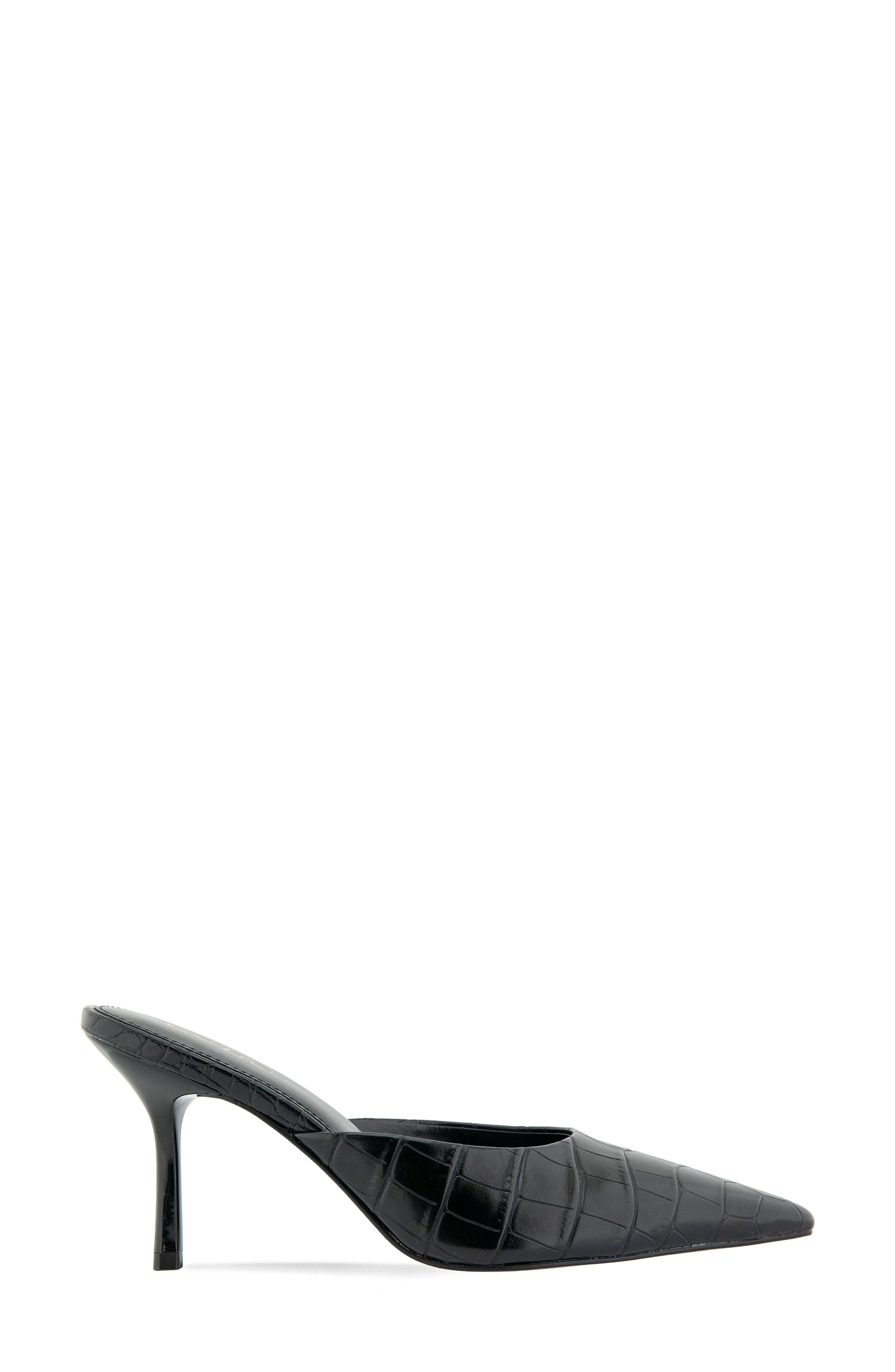 Nixxa Pointed Toe Mule, Alternate, color, BLACK CROC