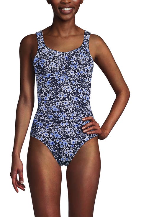 D-Cup Slender Carmela Tummy Control Chlorine Resistant Scoop Neck One Piece Swimsuit