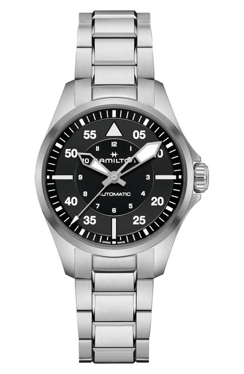 Khaki Aviation Pilot Automatic Bracelet Watch, 36mm
