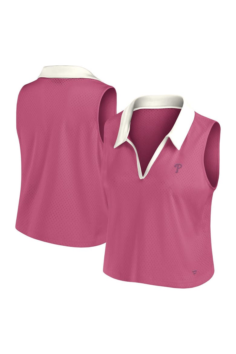 Women's Fanatics Pink Philadelphia Phillies Studio Wellness V-Neck Tank Top, Main, color, Pink