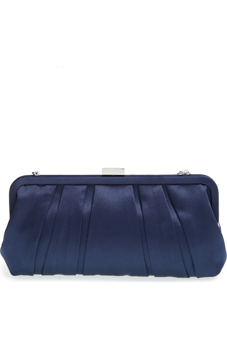 Nina 'Logan' Satin Clutch, Main, color,