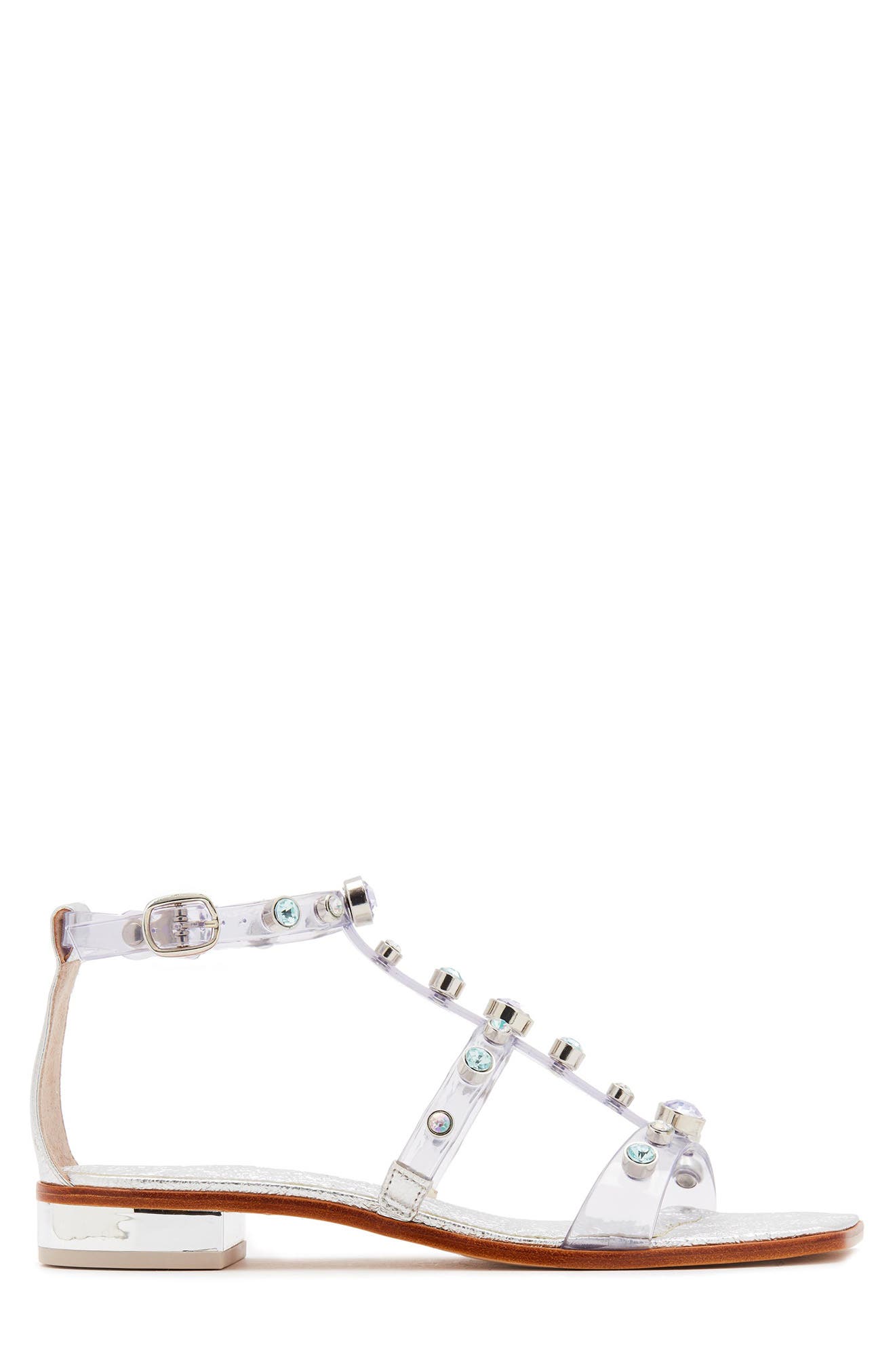 SOPHIA WEBSTER Dina Gem Clear T-Strap Flat Sandal, Alternate, color, 
