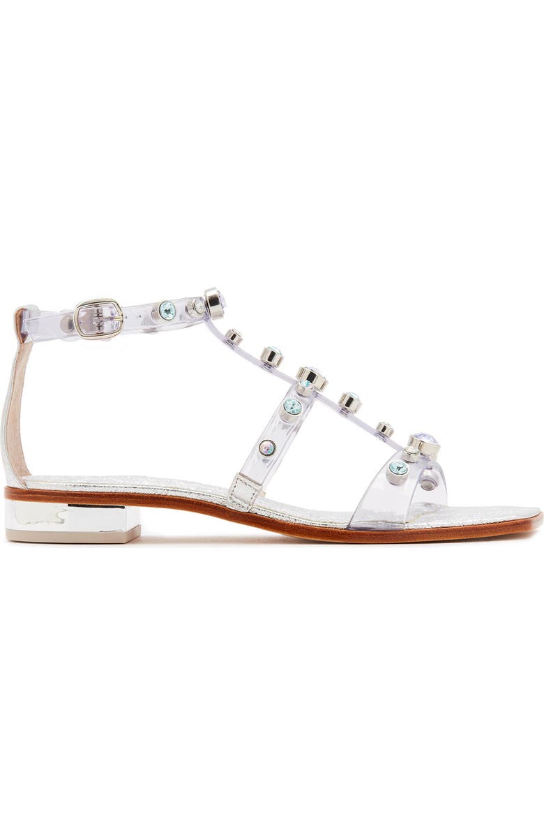 SOPHIA WEBSTER Dina Gem Clear T-Strap Flat Sandal, Alternate, color,