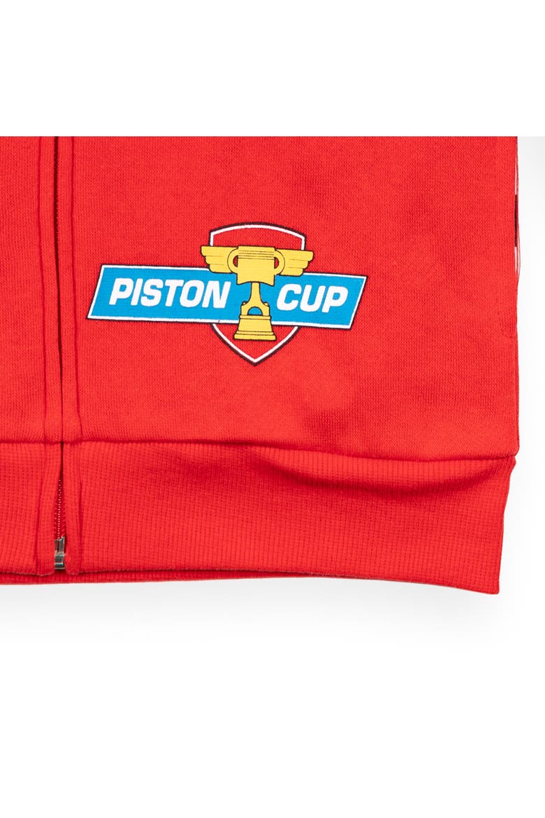 Cars Lightning McQueen Fleece Zip-Up Hoodie, Alternate, color, McQueen Red