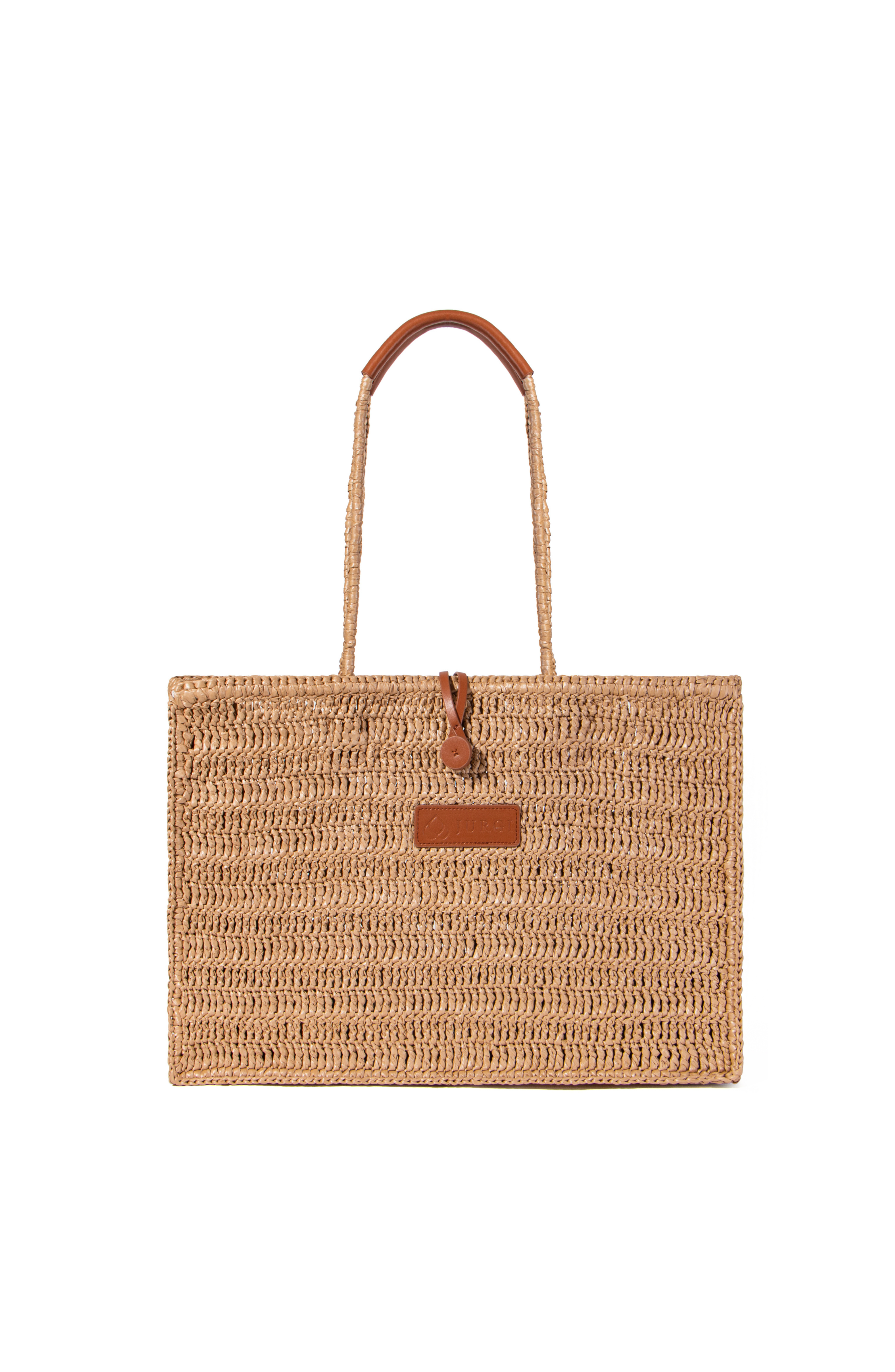 JURGI Straw and Leather Beach Tote, Alternate, color, Natural
