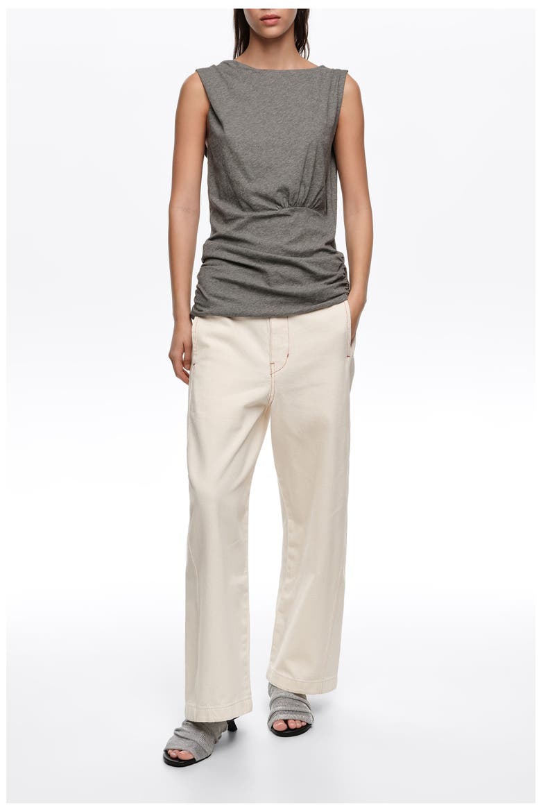 Barrel Denim Jeans, Main, color, ECRU