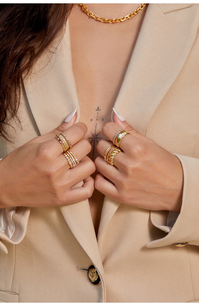 Bony Levy Monaco Mixed Diamond Stackable Ring, Alternate, color, 18Ky Yellow Gold