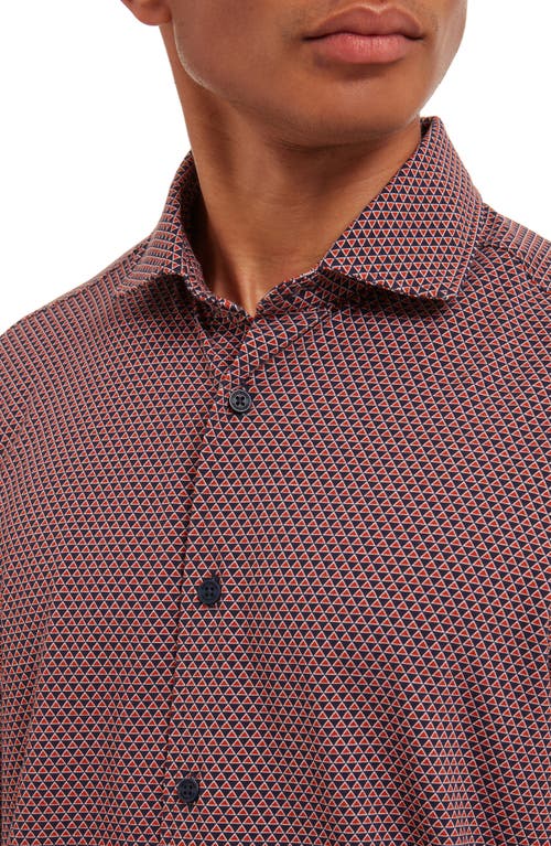 Sealskinz Halvergate Stretch Organic Cotton Button-up Shirt In Navy/red