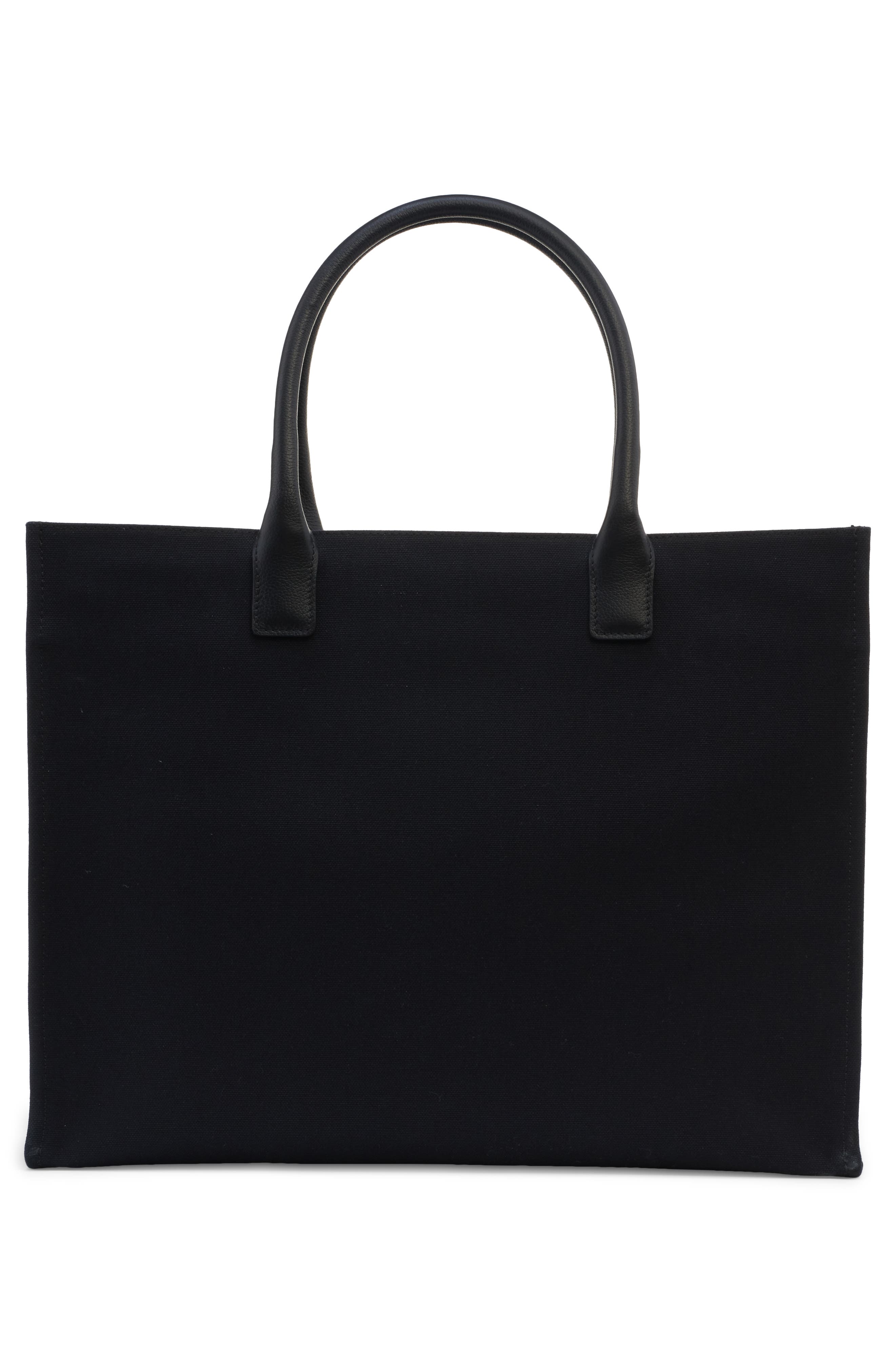 Versace La Medusa Canvas Tote, Alternate, color, Black/ Versace Gold