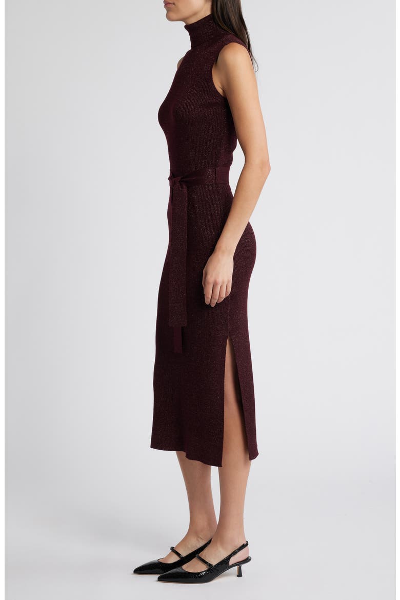 Zoelle Glitter Knit Sweater Dress, Alternate, color, BURGUNDY SPARKLE