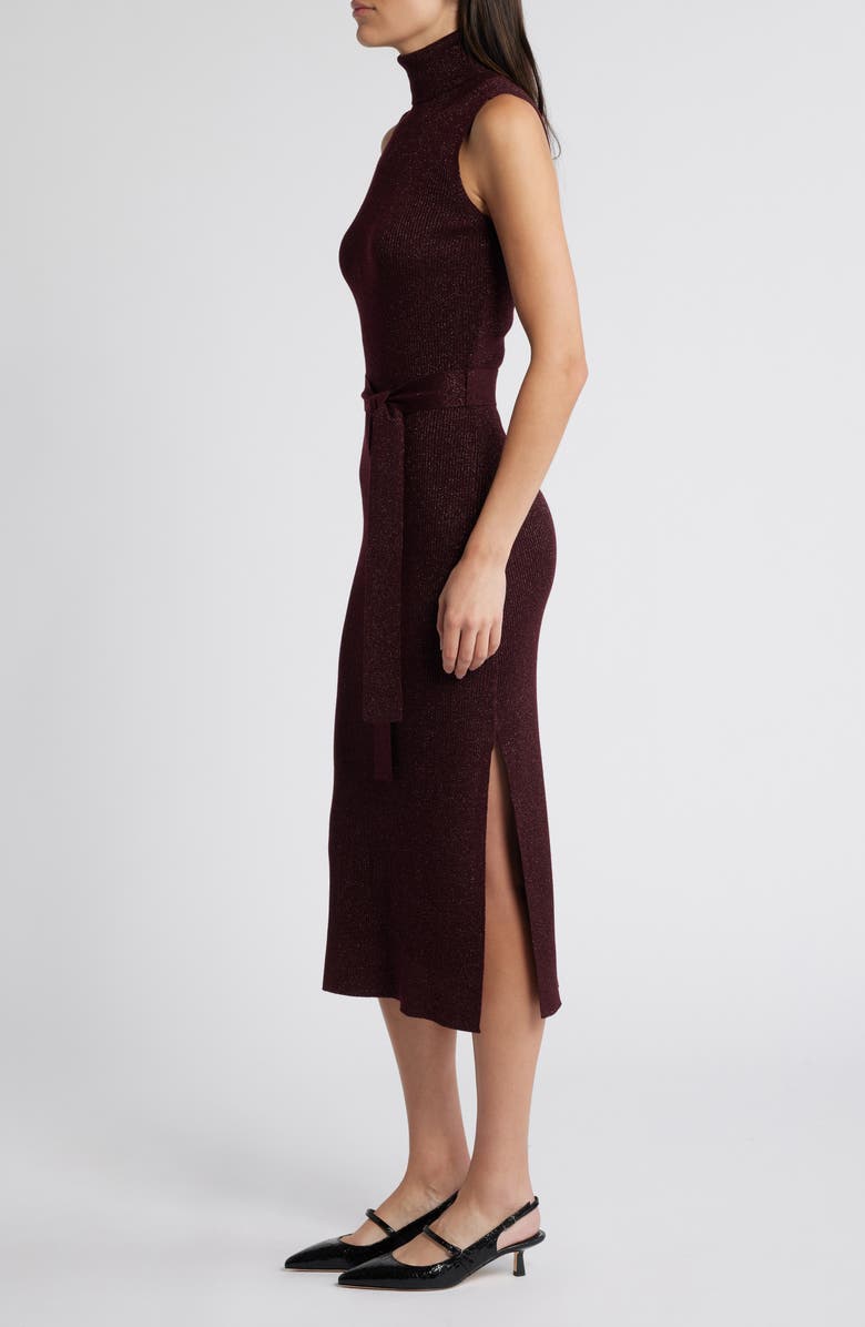 PAIGE Zoelle Glitter Knit Sweater Dress, Alternate, color, Burgundy Sparkle