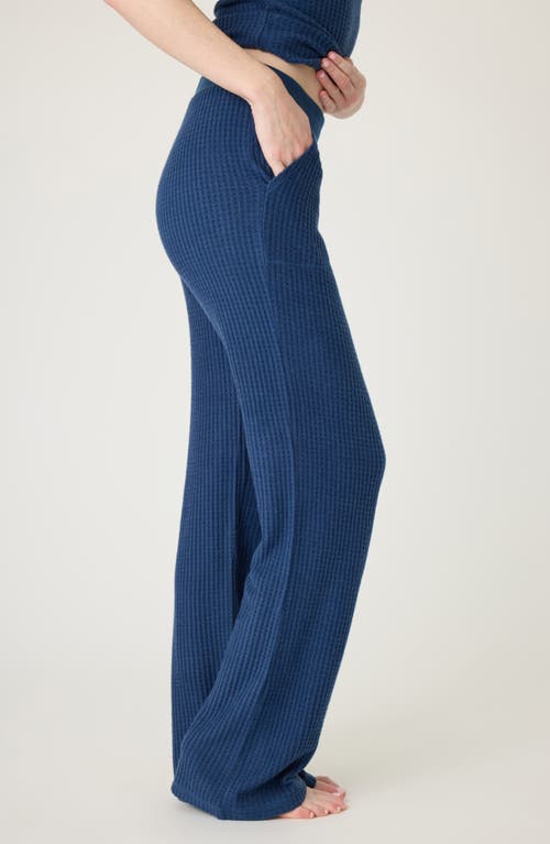 Pj Salvage Morning Waffle Knit Pajama Pants In Blue