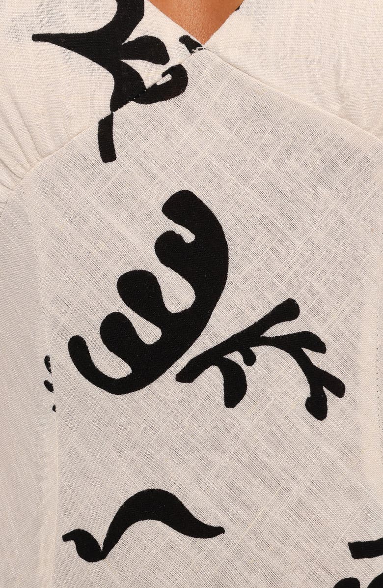 Petal & Pup Tulsi Abstract Print Maxi Dress, Alternate, color, Off White Print