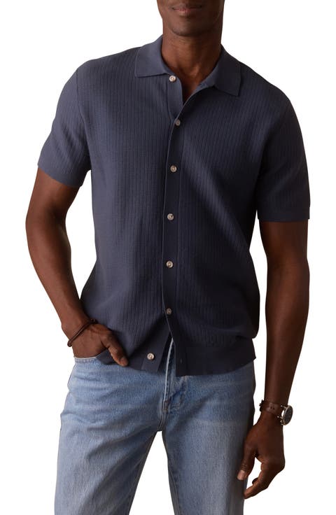 BreezeKnit Short Sleeve Button-Up Shirt
