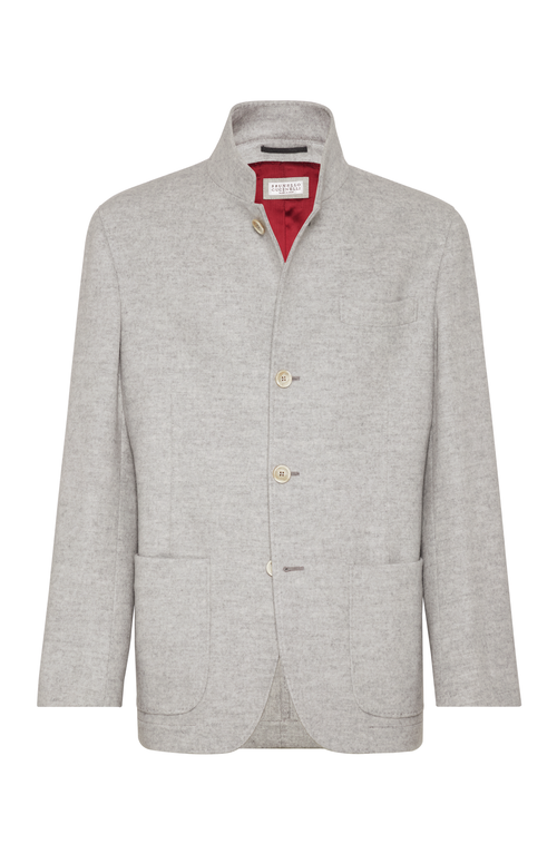 Shop Brunello Cucinelli Blazer-style Outerwear In Pebble