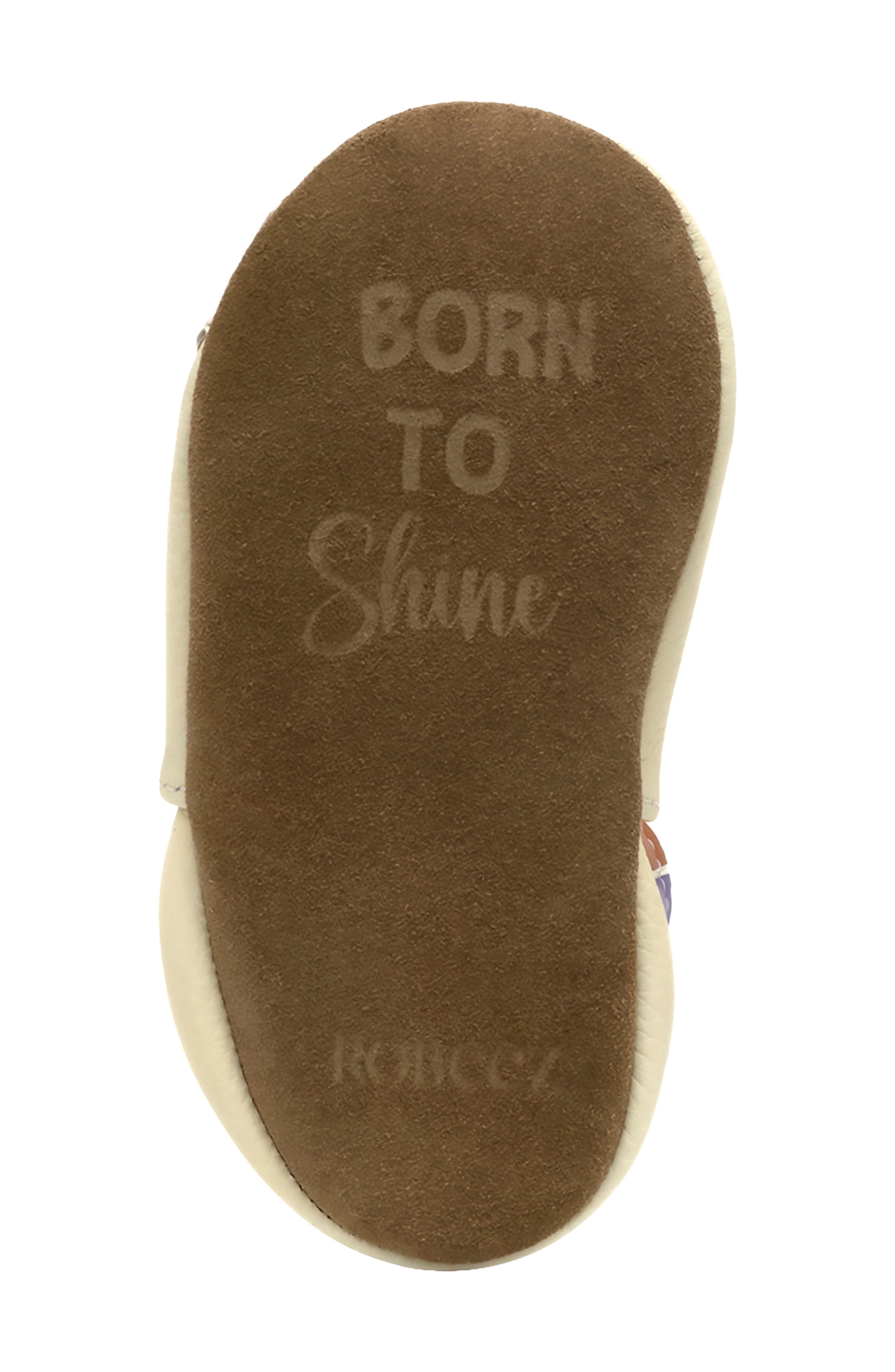 Born to Shine Leather Crib Shoes, Alternate, color, IVORY