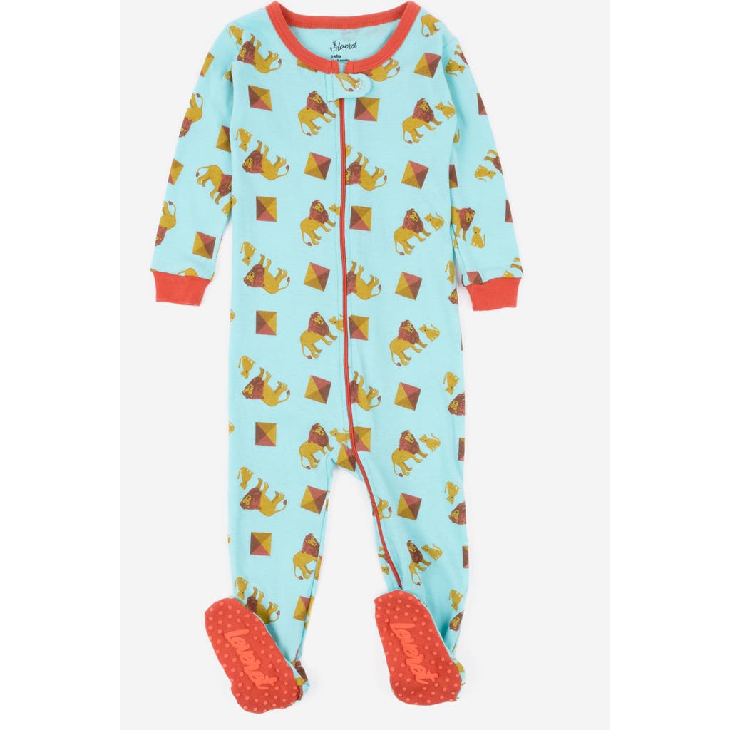 Leveret Footed Printed Cotton Pajamas, Animal, Holiday & Fun Prints In Blue