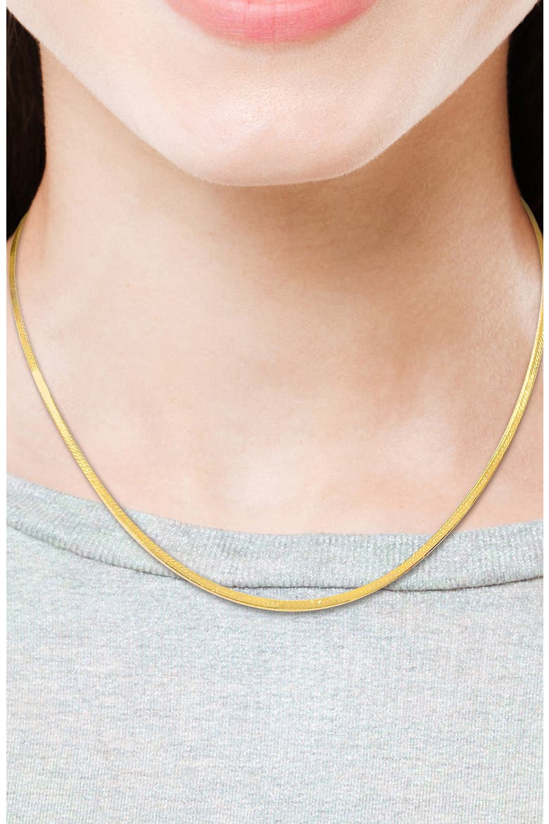 Herringbone Chain Necklace, 2mm, Alternate, color, GOLD