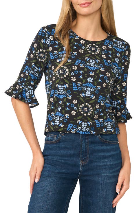Floral Print Knit Top