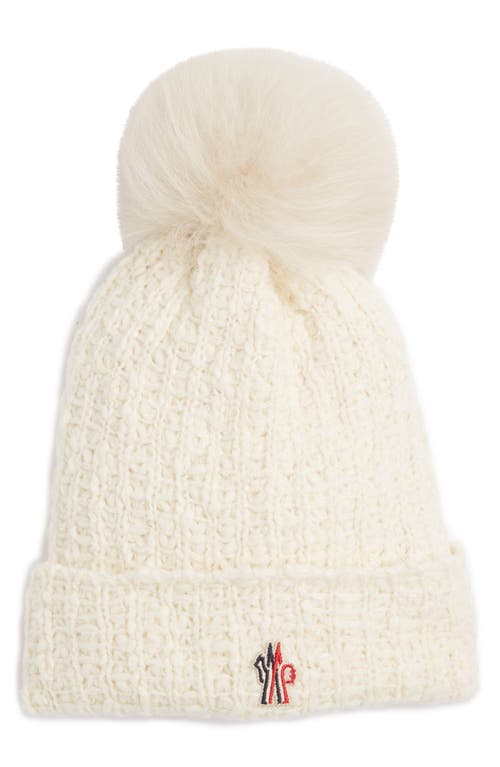 Moncler Grenoble Après Ski Beanie with Faux Fur Pompom in Natural  product