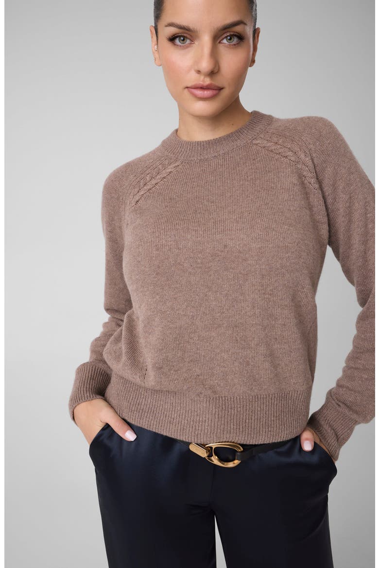Helsinki Crewneck Cashmere Blend Sweater, Alternate, color, SILK TAUPE HEATHER