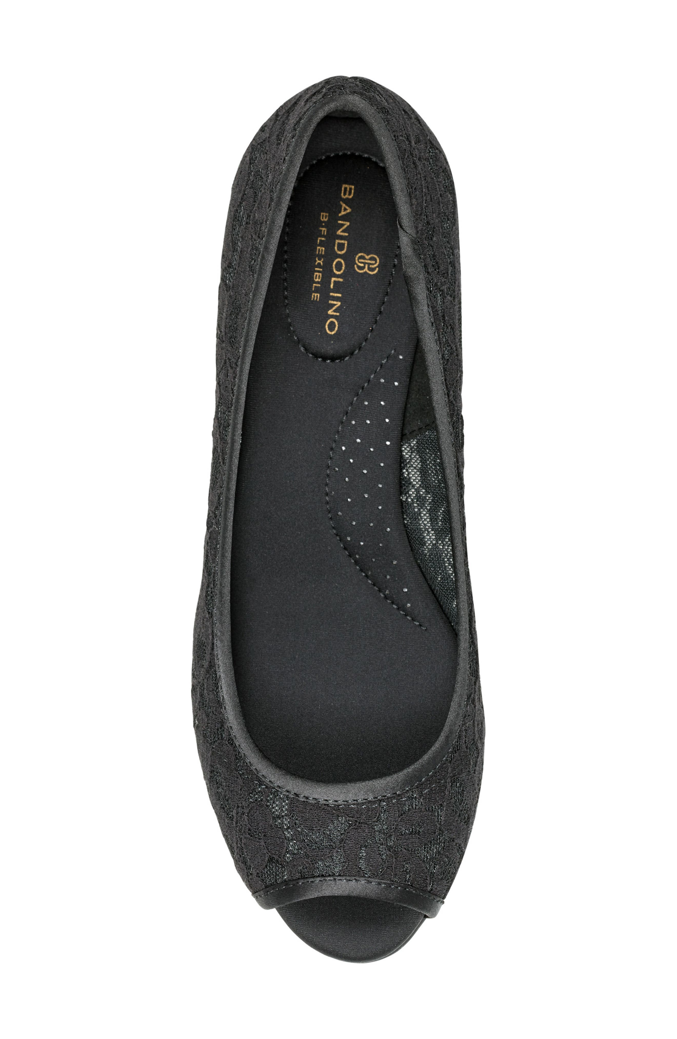 Bandolino Candras Peep Toe Wedge Pump, Alternate, color, Black