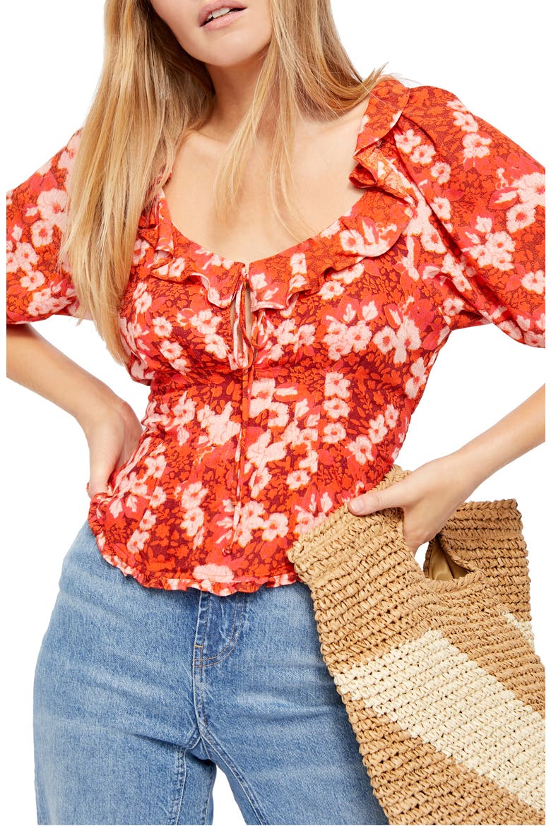 Sweet Memories Floral Fitted Blouse, Main, color, PINK