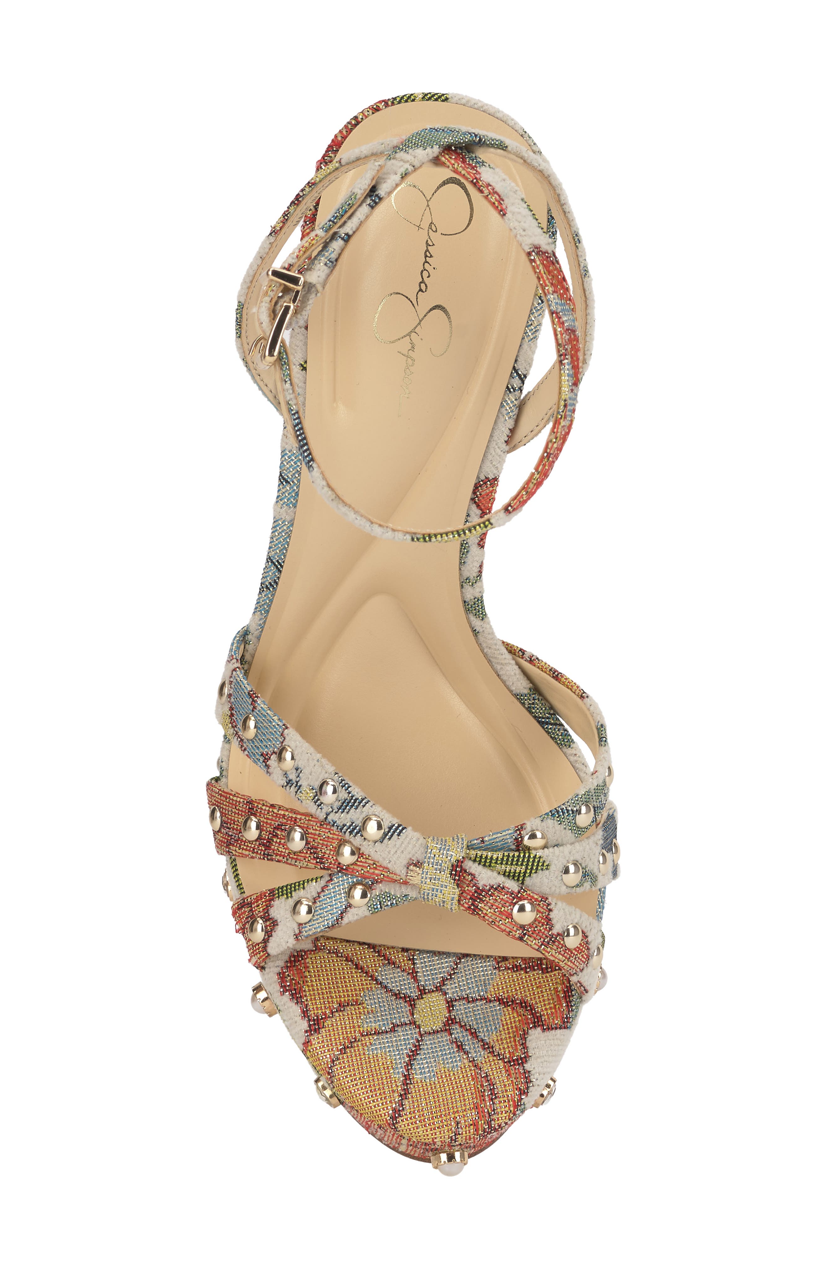Jessica Simpson Ilaria 2 Ankle Strap Platform Sandal, Alternate, color, Cream Multi